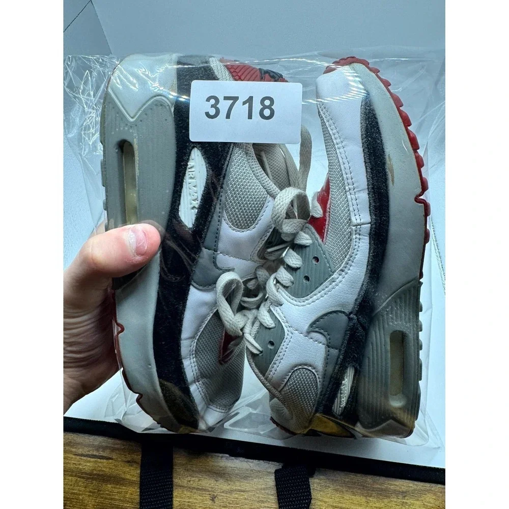 Nike Air‎ Max 90 Leather GS CD6864-019 Kids 7 Sneaker Photon Dust Gray Shoes